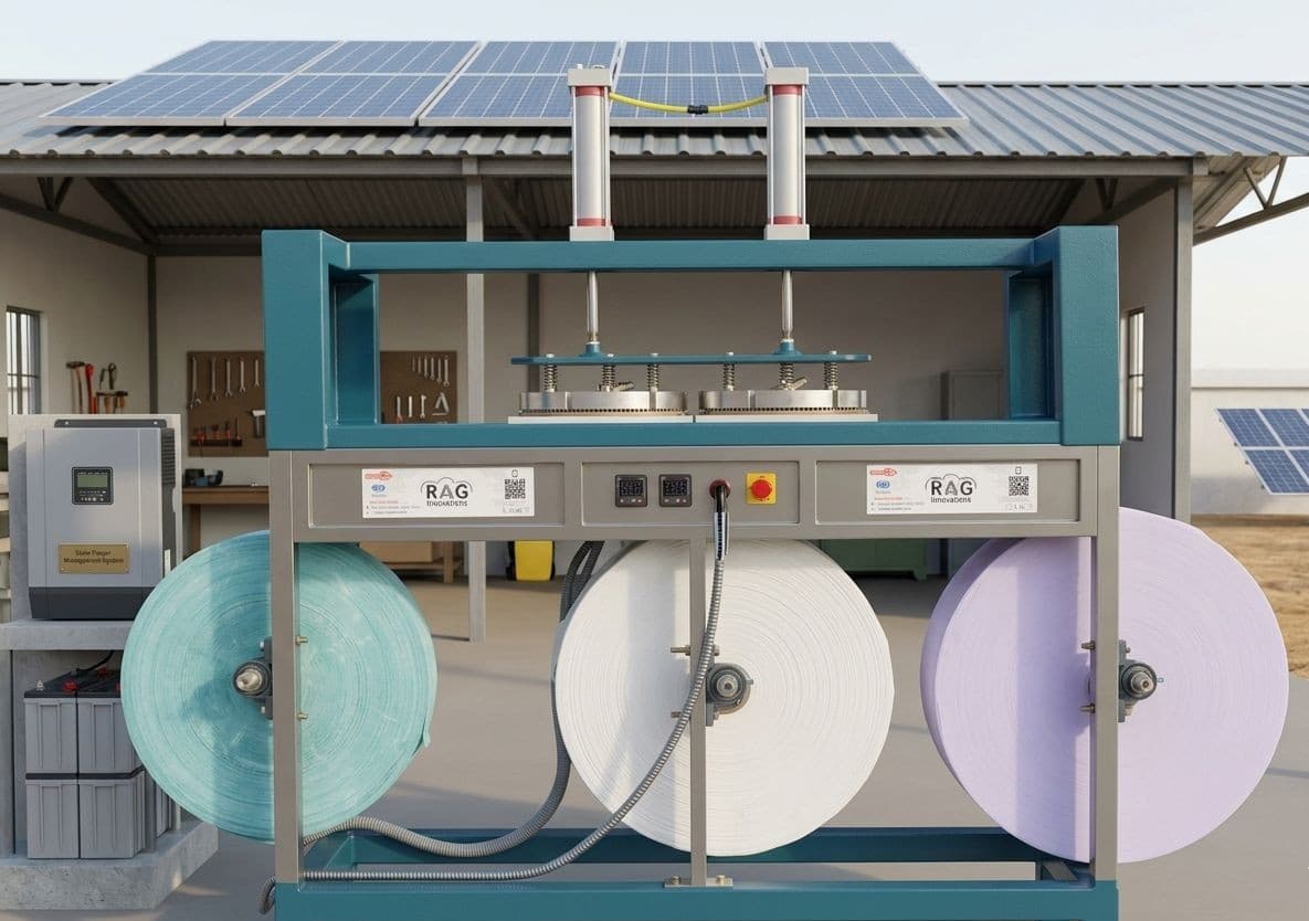Solar sanitary napkin making machine for off-grid areas — pad making machine India